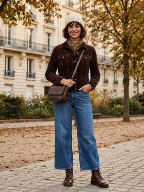 AMI Paris Women's Corduroy dark brown jacket